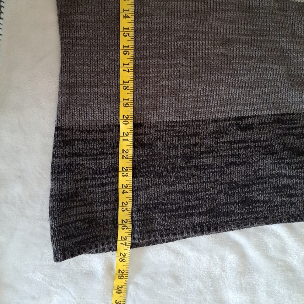 Karen Scott Gray Convertible Cowl Neck Acrylic Knit Sweater Shirt Medium - Picture 8 of 11